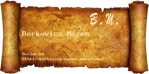Berkovics Mózes névjegykártya